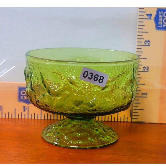 Anchor Hocking Lido Milano 3 Dessert Glasses; Avocado; Pedestal 2 3/4"Tall 6oz. - Picture 4 of 6